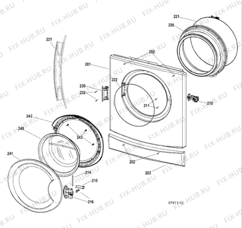 Взрыв-схема стиральной машины Indesit WIXXL127EU (F046557) - Схема узла