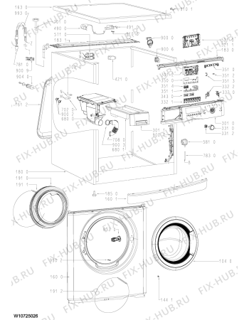Схема №1 WA PLUS 744 A+++ с изображением Обшивка для стиральной машины Whirlpool 481010615429