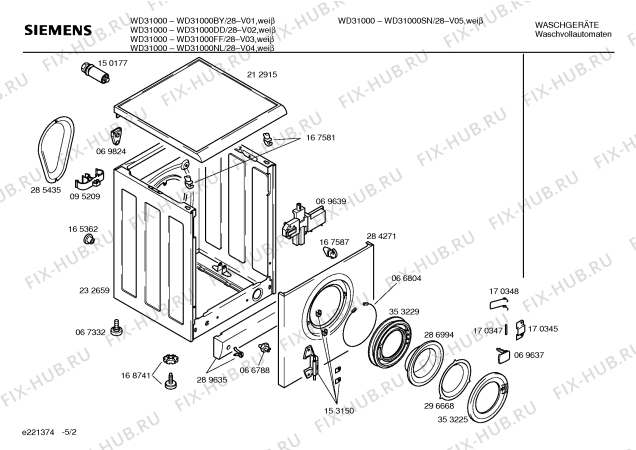 Схема №1 WD31000BY/22 Wash & Dry 3100 с изображением Инструкция по эксплуатации для стиралки Siemens 00520690