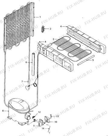 Взрыв-схема холодильника Zanussi Z6110T - Схема узла Cooling system 017