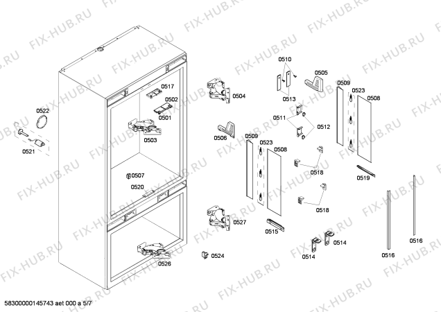 Схема №2 T36IT71NNP с изображением Монтажный набор для холодильной камеры Bosch 00678984