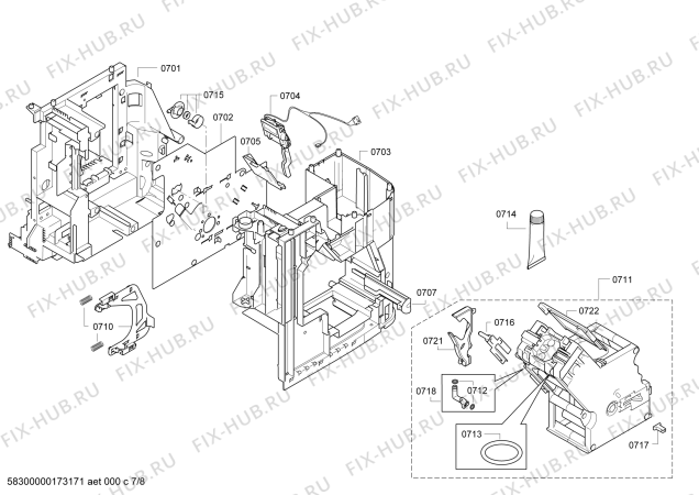 Схема №1 C77V60N2 с изображением Панель для электрокофемашины Bosch 00655239