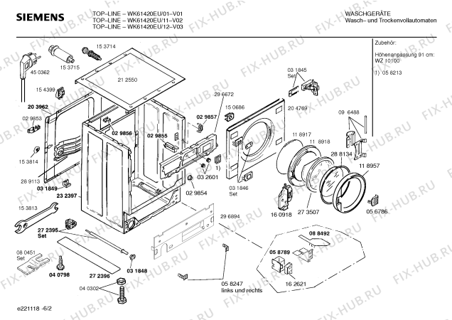 Схема №3 WK61420EU TOPLINE с изображением Инструкция по эксплуатации для стиральной машины Siemens 00523520