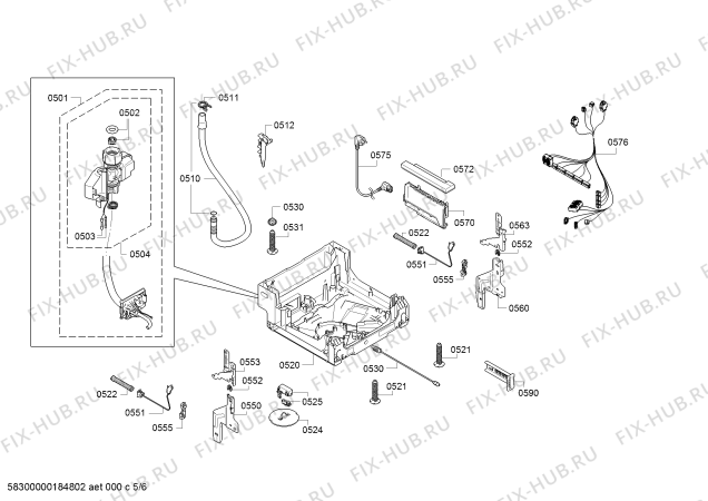 Схема №1 S421A50S0E с изображением Кнопка для посудомойки Bosch 00622523