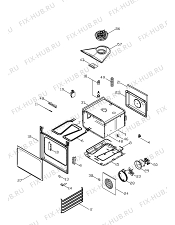 Взрыв-схема плиты (духовки) Aeg Electrolux C44006V-A - Схема узла Oven body