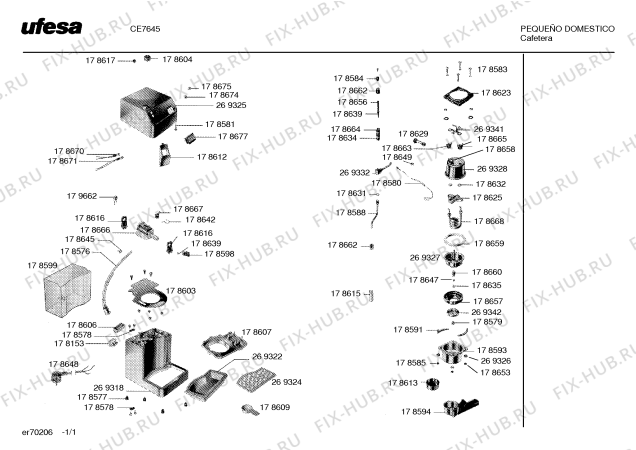 Схема №1 CE7645 с изображением Лампа для электрокофемашины Bosch 00178671