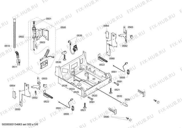 Схема №1 SRI45T55EU с изображением Передняя панель для посудомойки Bosch 00700731