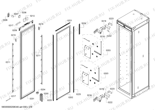 Схема №1 RW466364 Gaggenau с изображением Дверь для холодильной камеры Bosch 00717596