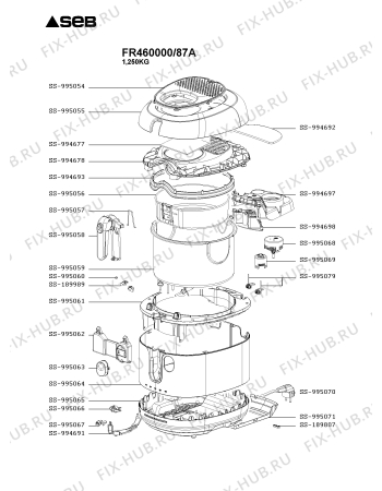 Схема №1 FR460000/87A с изображением Клавиша для электротостера Seb SS-995063