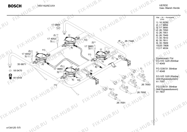 Схема №1 HSV162AEU Bosch с изображением Инструкция по эксплуатации для духового шкафа Bosch 00529735