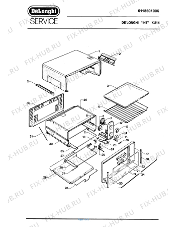 Схема №1 XU 14 с изображением Терморегулятор для электропечи DELONGHI 592319