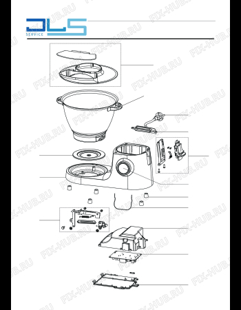 Взрыв-схема кухонного комбайна KENWOOD KVC5100C KITCHEN MACHINE - CHEF ELITE - MARY BERRY EDITION - Схема узла 2