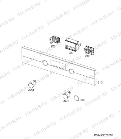 Взрыв-схема плиты (духовки) Aeg KMK565000M - Схема узла Command panel 037