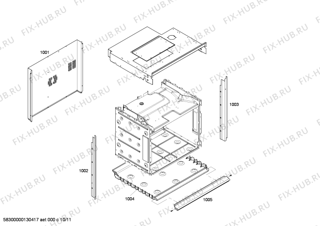 Схема №1 HBL5720UC с изображением Скоба для плиты (духовки) Bosch 00668811