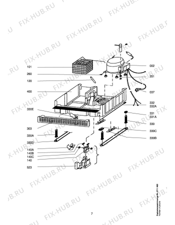 Взрыв-схема холодильника Aeg ARC1244-4 IU - Схема узла Freezer cooling system