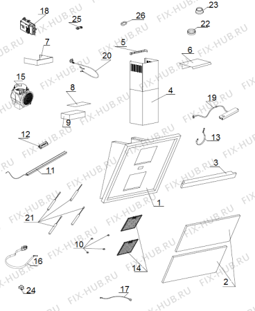 Схема №1 CW4985S (458298) с изображением Обшивка для вентиляции Gorenje 185380