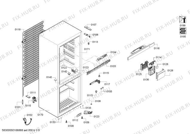 Схема №1 VVC36V00S с изображением Поднос для холодильника Bosch 00744196