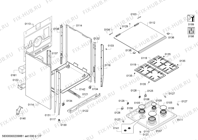 Схема №1 HXA050E20N с изображением Панель управления для духового шкафа Bosch 11026891