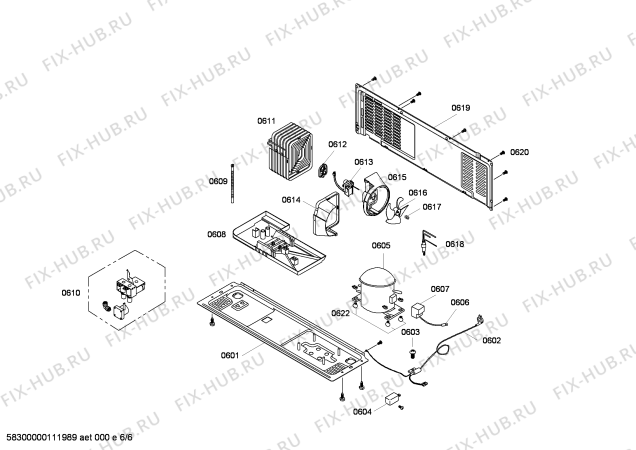 Взрыв-схема холодильника Bosch KAN60A40TI - Схема узла 06