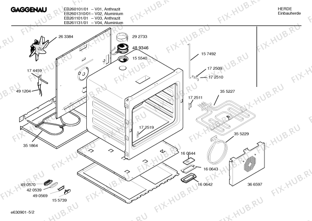 Схема №3 EB261101 с изображением Инструкция по эксплуатации Gaggenau для электропечи Bosch 00586659