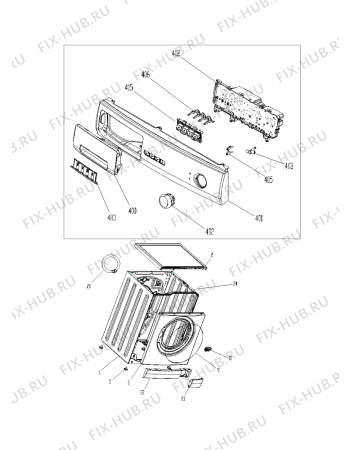 Схема №2 AWG 6083/B с изображением Обшивка для стиральной машины Whirlpool 480111101949