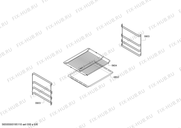 Взрыв-схема плиты (духовки) Siemens HB331E5W - Схема узла 06
