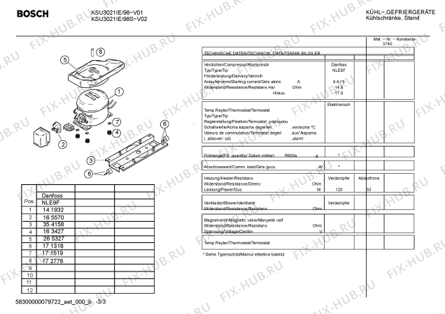 Взрыв-схема холодильника Bosch KSU3021IE/98S - Схема узла 03