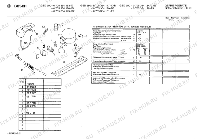 Взрыв-схема холодильника Bosch 0705354170 GSD350 - Схема узла 02