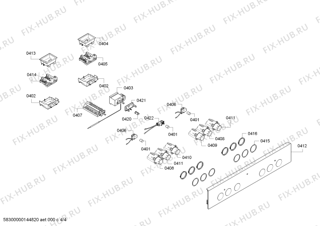 Схема №1 P1HEB43051 с изображением Ручка управления духовкой для электропечи Bosch 00618710
