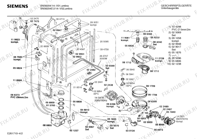 Схема №1 SN58204 с изображением Панель для посудомоечной машины Siemens 00272879