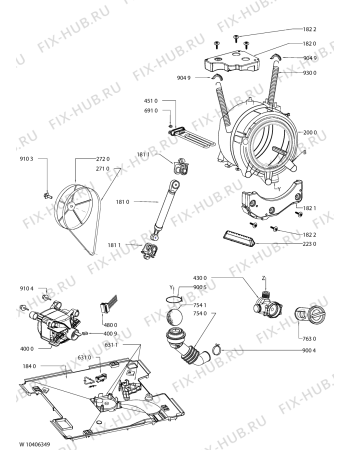 Схема №1 AWO/C 7140 с изображением Модуль (плата) для стиралки Whirlpool 481010408939