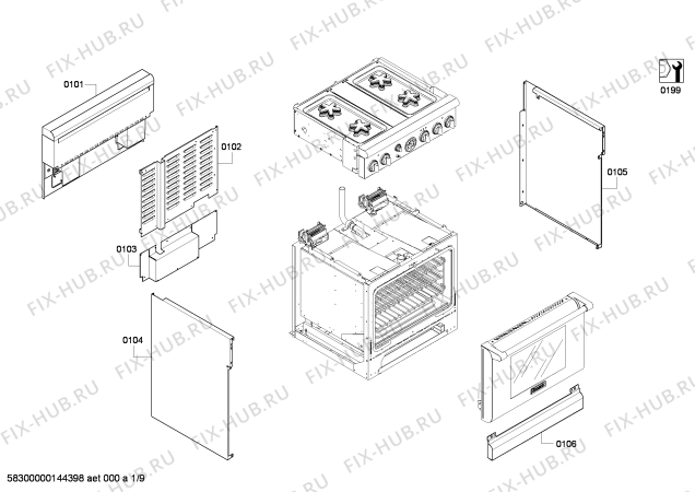 Схема №2 PRD304EG Thermador с изображением Держатель для плиты (духовки) Bosch 00440322