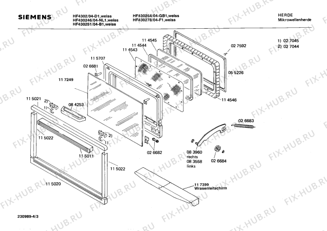 Схема №1 HF430254 HF4302 с изображением Стеклянная полка для микроволновой печи Siemens 00118764