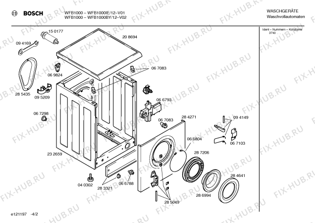 Схема №1 WFB1000IE с изображением Инструкция по эксплуатации для стиралки Bosch 00517081