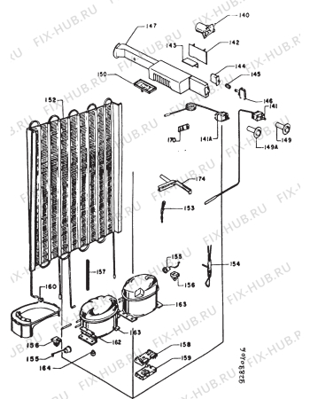 Взрыв-схема холодильника Rex RFB39L - Схема узла Section 3