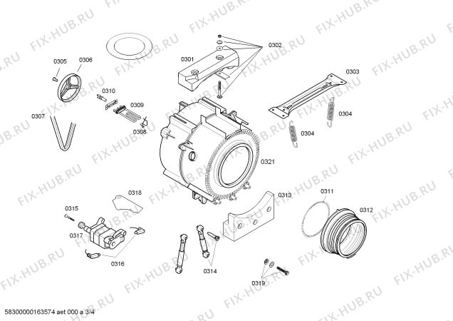 Схема №1 WAA16161BC с изображением Панель управления для стиралки Bosch 00669743