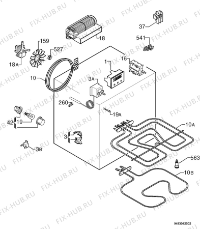 Взрыв-схема плиты (духовки) Electrolux EOB53010W - Схема узла Electrical equipment 268