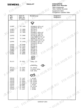 Схема №2 FM632L4FF с изображением Сервисная инструкция для видеоаппаратуры Siemens 00535393
