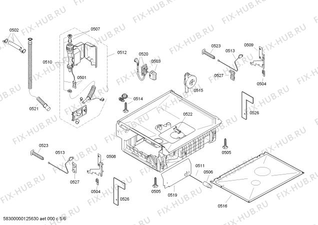 Взрыв-схема посудомоечной машины Bosch SHV53E23EU - Схема узла 05