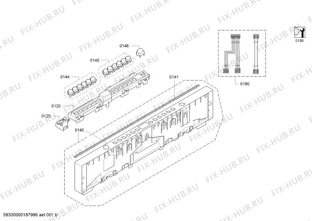 Схема №2 SMV46CX01E SilencePlus с изображением Силовой модуль запрограммированный для посудомойки Bosch 12017385
