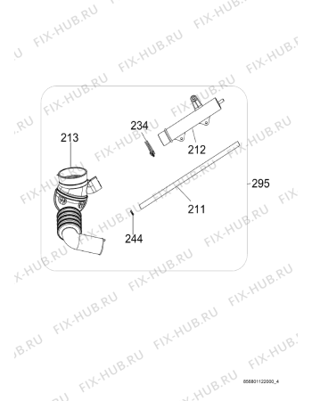 Схема №2 WATK 916 с изображением Ручка (крючок) люка для стиральной машины Whirlpool 482000020681