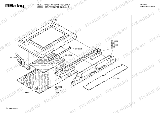 Взрыв-схема плиты (духовки) Balay HB2BYA4GB h5306x - Схема узла 04