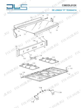 Схема №1 TEX 8542/1 A с изображением Холдер для электропечи DELONGHI 094736/SX