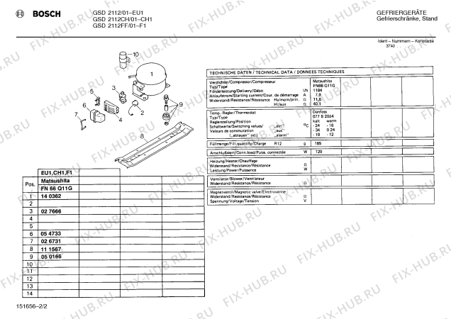 Взрыв-схема холодильника Bosch GSD2112CH - Схема узла 02