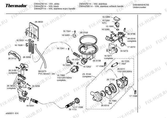 Схема №2 DW44FI с изображением Набор кнопок для посудомойки Bosch 00186887