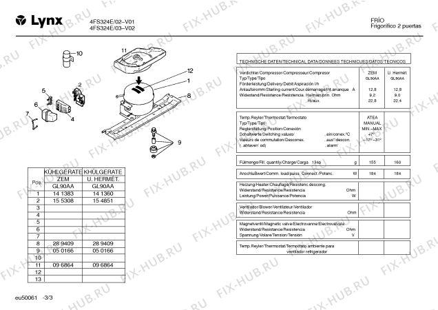 Схема №1 4FS324E с изображением Переключатель для холодильника Bosch 00096868