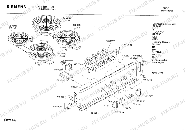 Схема №1 HS845021 с изображением Стеклокерамика для плиты (духовки) Siemens 00203400
