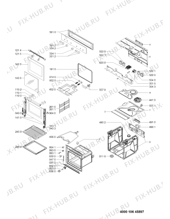 Схема №1 ESN 8272 WS с изображением Дверца для плиты (духовки) Whirlpool 481010369596