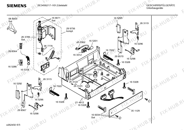 Взрыв-схема посудомоечной машины Siemens SE34562 - Схема узла 05