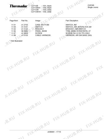 Схема №4 C271ZS Single Oven с изображением Нижняя часть корпуса для электропечи Bosch 00142753